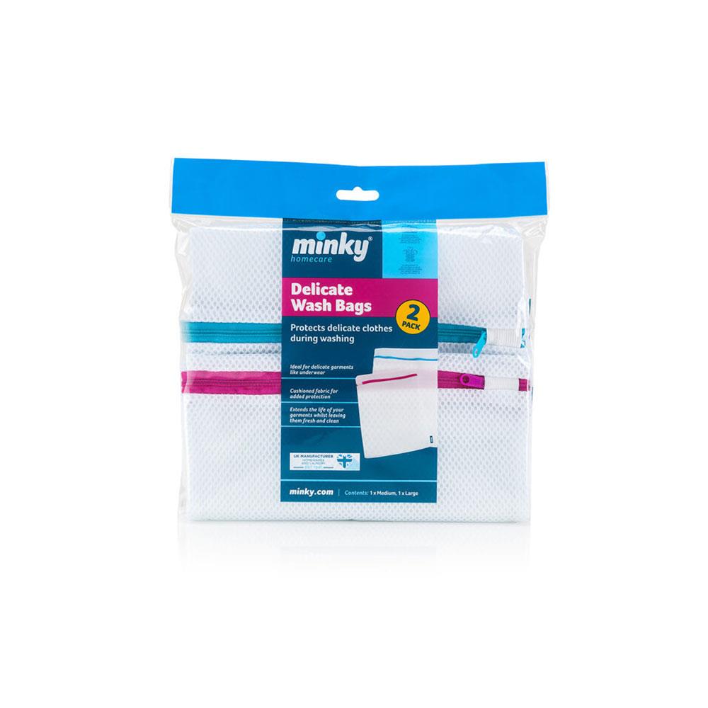 Minky Delicates Wash Bag 2 Pack - White