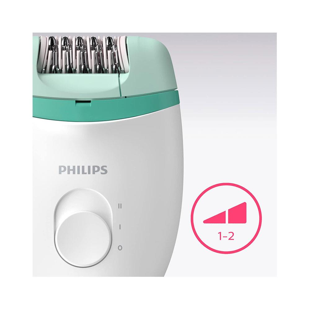Philips Satinelle Essential Corded Compact Epilator Hair Removal - White & Green