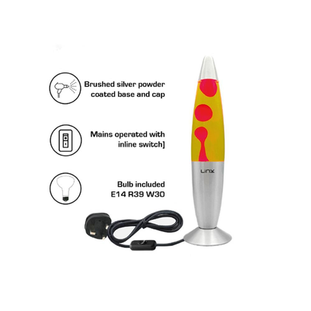 Linx 16 Inch Motion Lava Lamp - Yellow Red Secondary image