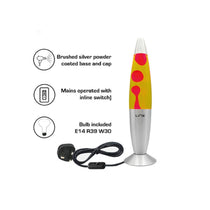 Linx 16 Inch Motion Lava Lamp - Yellow Red