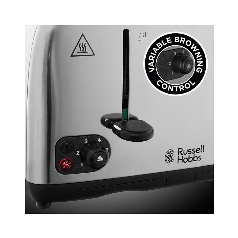 Russell Hobbs Adventure 4 Slice Toaster Brushed And Polished Stainless Steel 1700 W - Silver