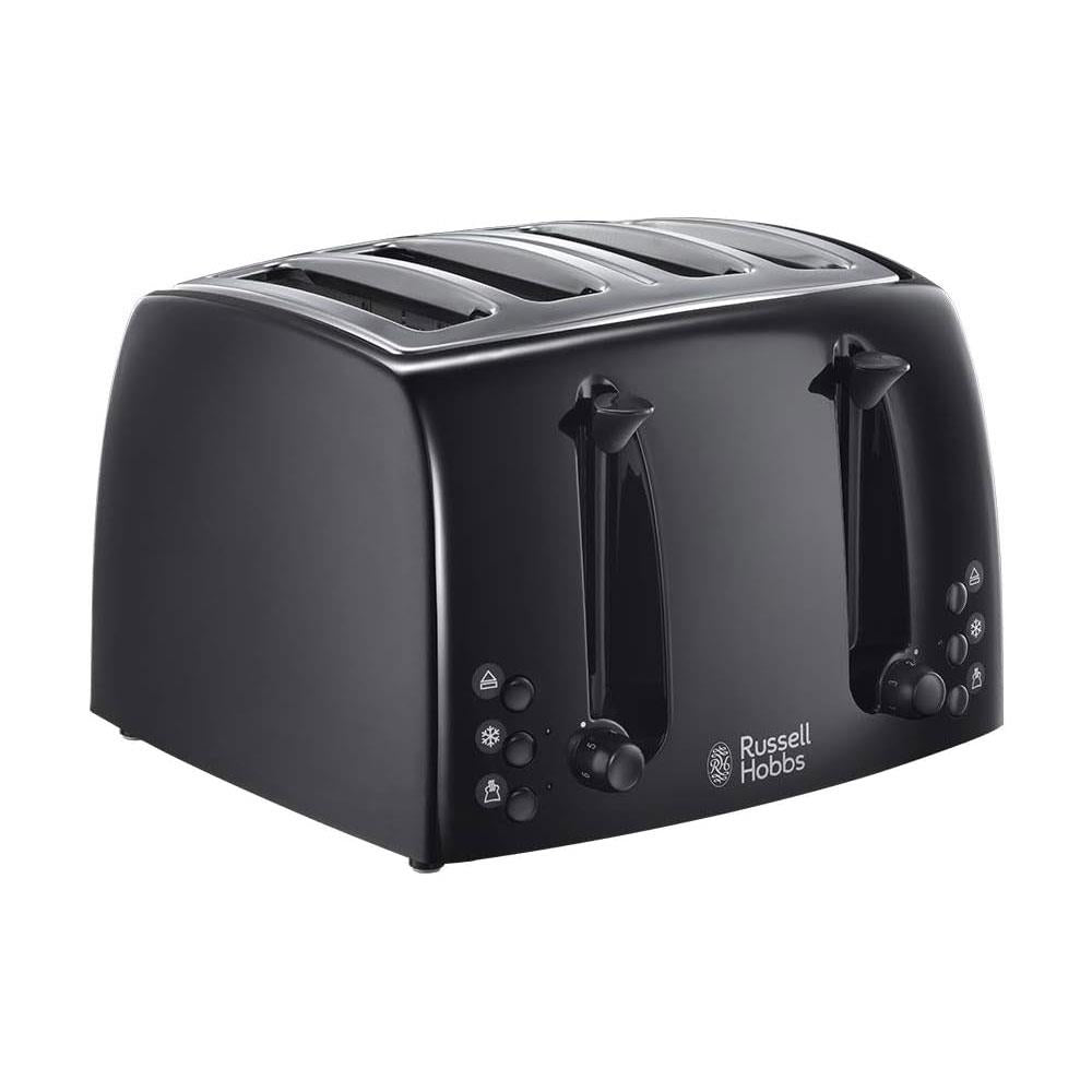 Russell Hobbs Textures 4 Slice Toaster With Extra Wide Slots 850W - Black