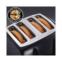 Russell Hobbs Textures 4 Slice Toaster With Extra Wide Slots 850W - Black
