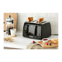 Russell Hobbs Textures 4 Slice Toaster With Extra Wide Slots 850W - Black