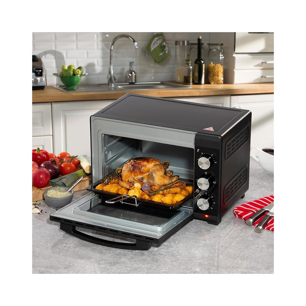 Daewoo Electric Oven with Adjustable Temperature Control Stainless Steel Glass 1300 W 23 Litre - Black
