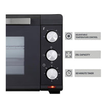 Daewoo Electric Oven with Adjustable Temperature Control Stainless Steel Glass 1300 W 23 Litre - Black