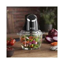 Russell Hobbs Desire Mini Chopper Vegetable And Onion Chopper 500 ml Glass Bowl 200 W - Matte Black