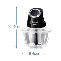 Russell Hobbs Desire Mini Chopper Vegetable And Onion Chopper 500 ml Glass Bowl 200 W - Matte Black