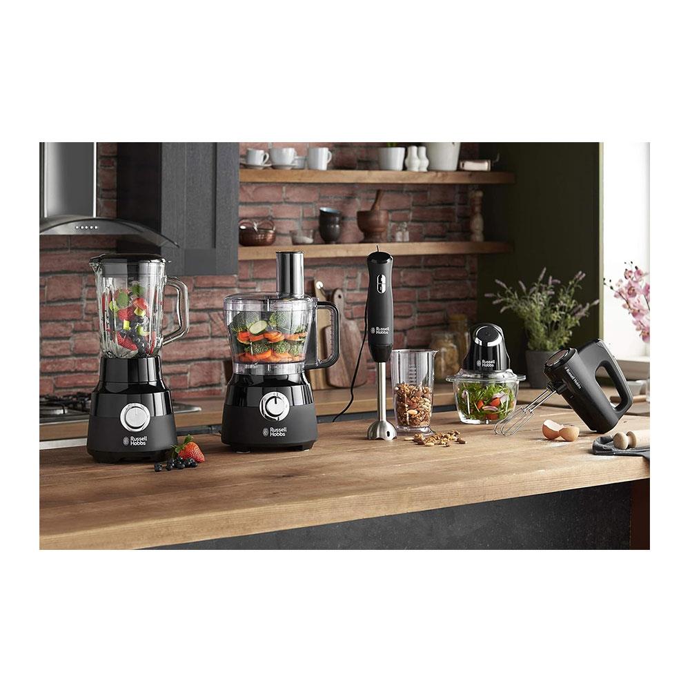 Russell Hobbs Desire Mini Chopper Vegetable And Onion Chopper 500 ml Glass Bowl 200 W - Matte Black