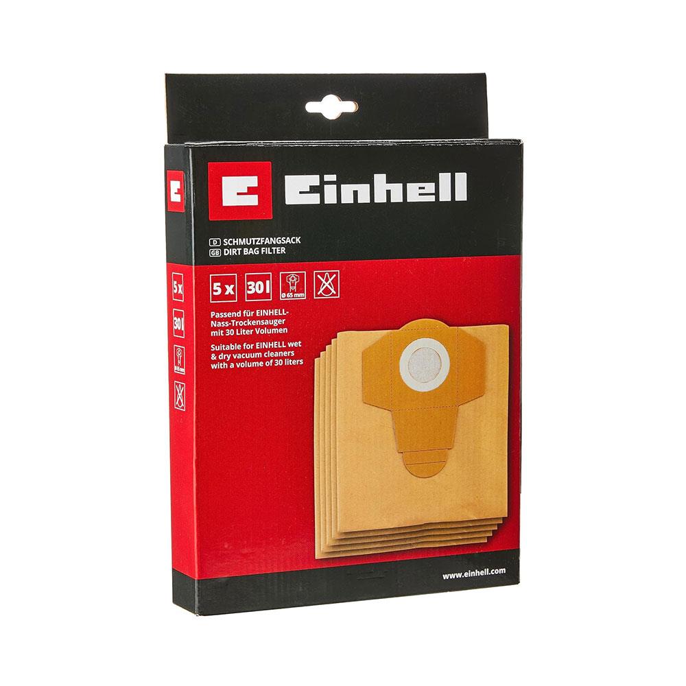 Einhell Dirt Collection Bag Filter 30 Litre Sack Wet Dry Vacuum Cleaner Accessory - 5 Pieces Main image