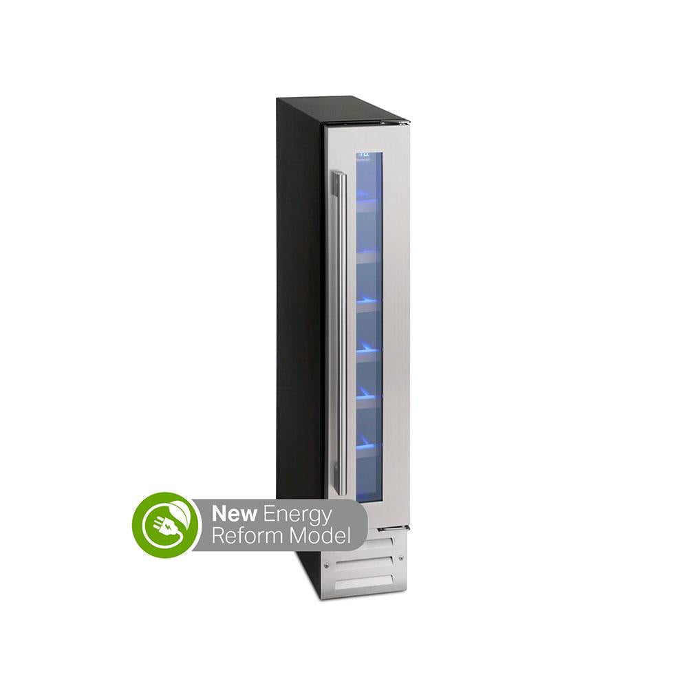 Montpellier 7 Bottle Wine Cooler Stainless Steel 6 Shelves - Silver/Black