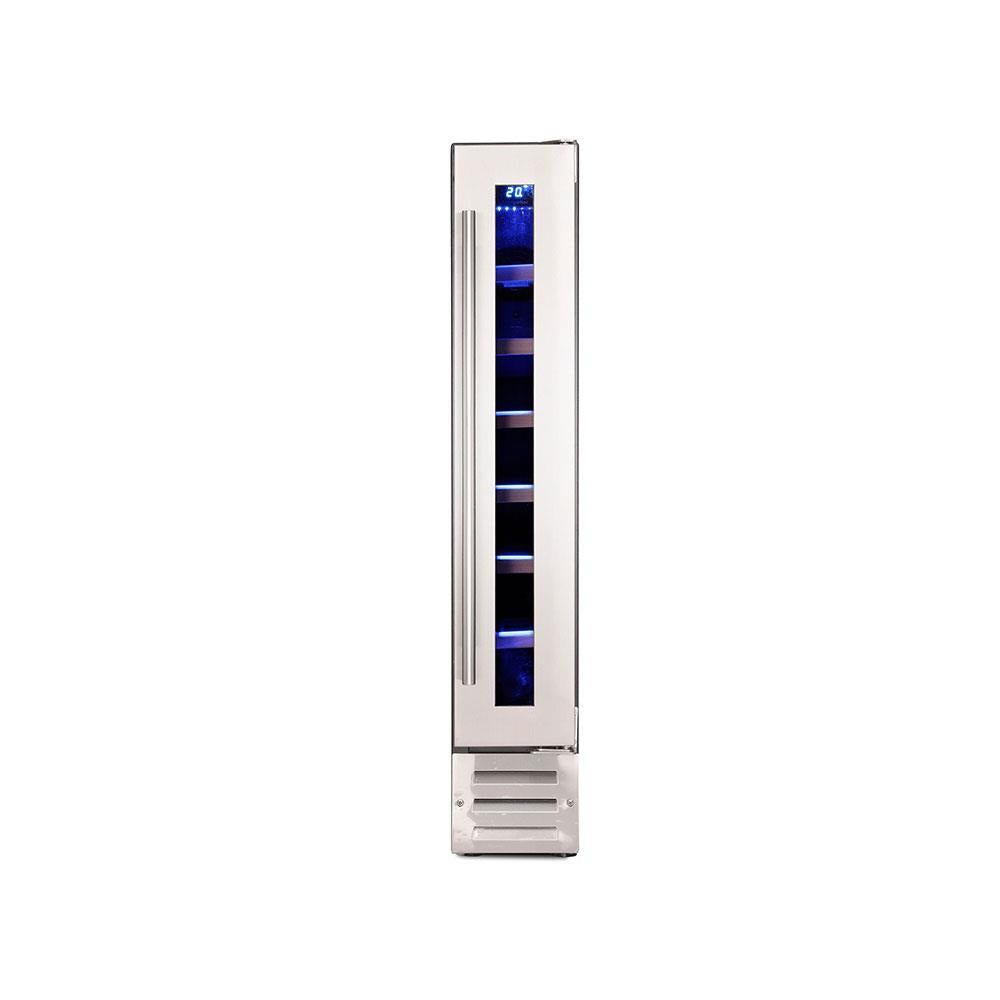 Montpellier 7 Bottle Wine Cooler Stainless Steel 6 Shelves - Silver/Black
