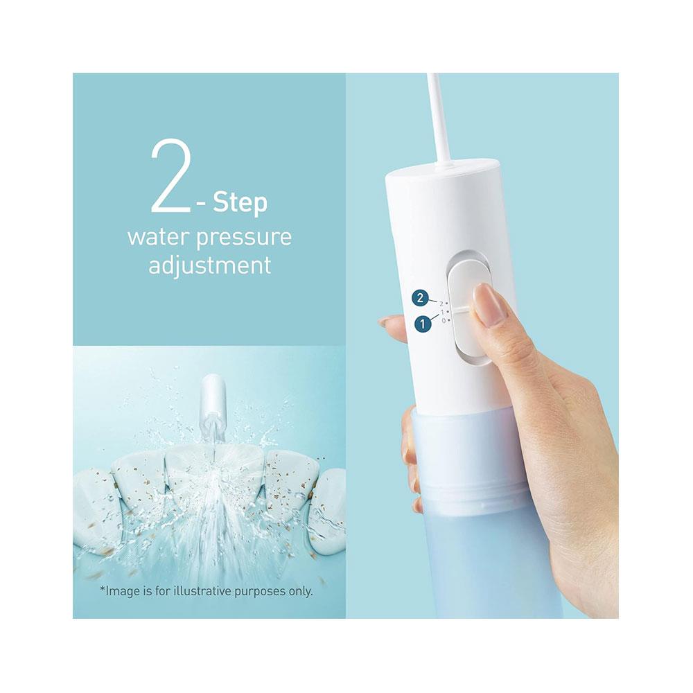 Panasonic Portable Oral Irrigator Travel Water Flossers With 2 Level Pressures Tooth Cleaner Nozzle - White/Blue