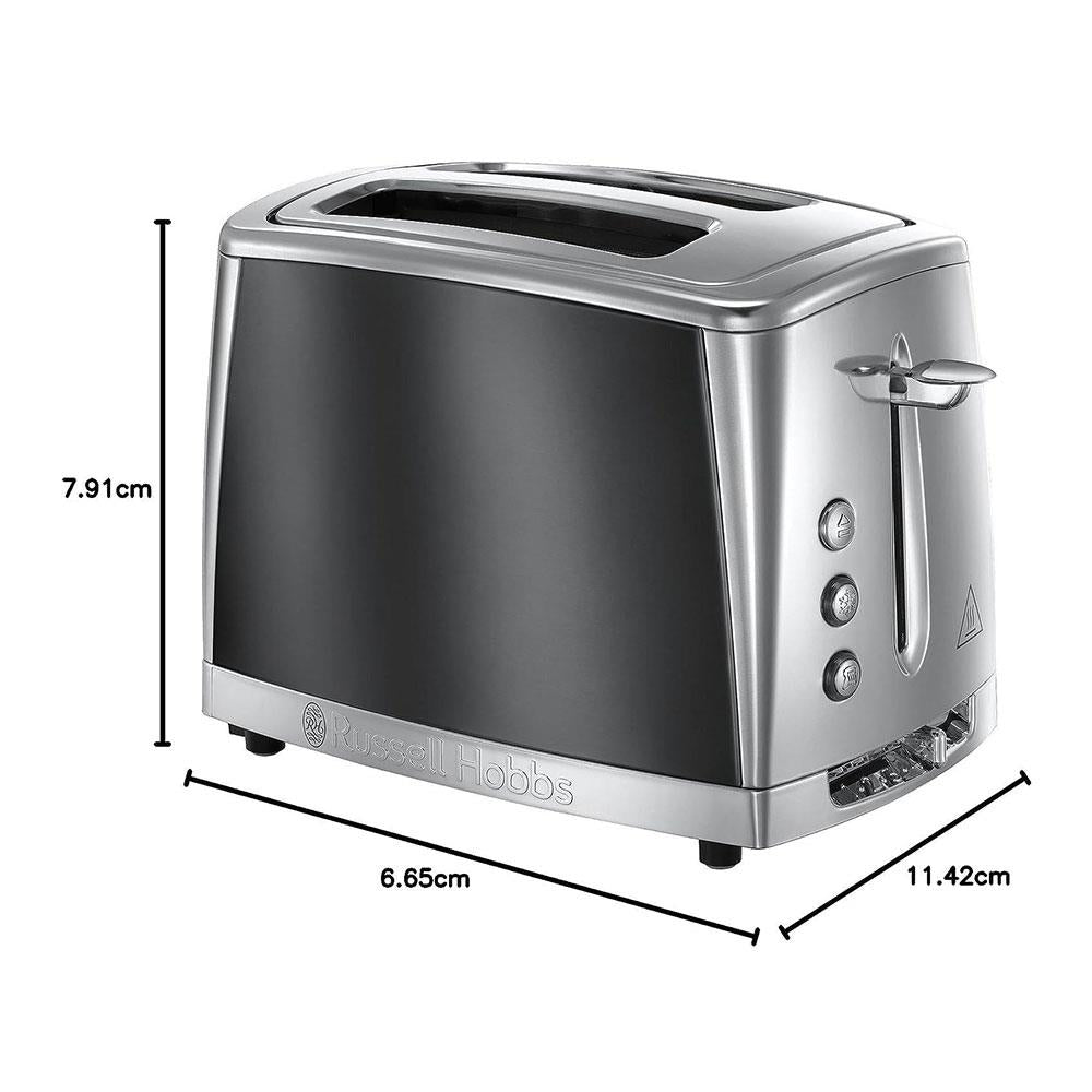 Russell Hobbs Luna 2 Slice Toaster 1500W - Moonlight Grey Secondary image