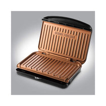 George Foreman Fit Medium Grill Versatile Griddle Hot Plate & Toastie Machine 1630W - Black & Copper