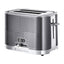 Russell Hobbs Geo Steel 2 Slice Toaster Wide Slot Textured Stainless Steel 1640W - Silver