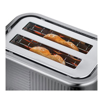 Russell Hobbs Geo Steel 2 Slice Toaster Wide Slot Textured Stainless Steel 1640W - Silver