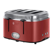Russell Hobbs Retro 4 Slice Toaster Stainless Steel 2400W - Red