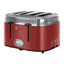 Russell Hobbs Retro 4 Slice Toaster Stainless Steel 2400W - Red