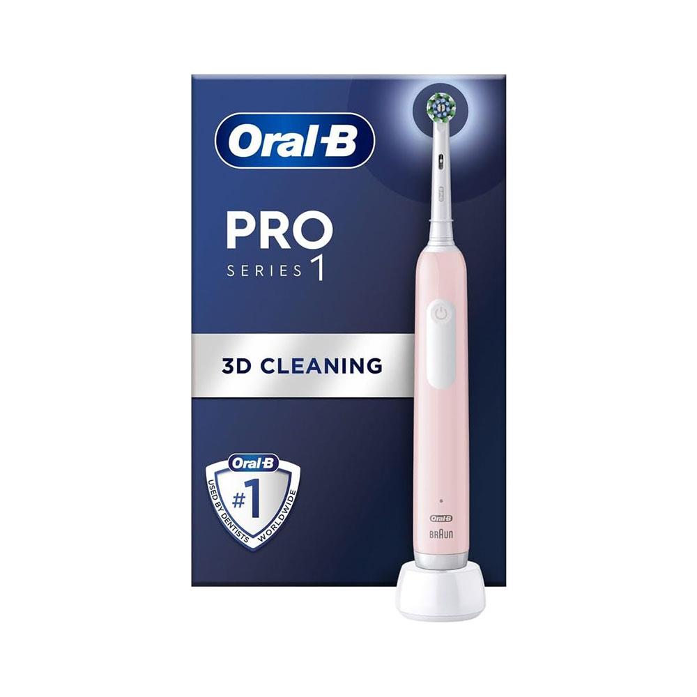 Oral-B Pro 1 Electric Toothbrush With 3D Cleaning & Gum Pressure Control - Pink