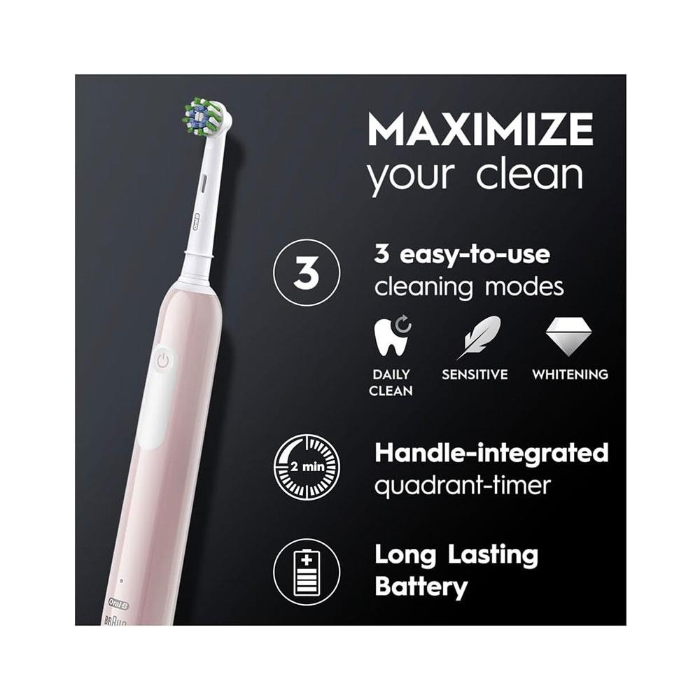 Oral-B Pro 1 Electric Toothbrush With 3D Cleaning & Gum Pressure Control - Pink