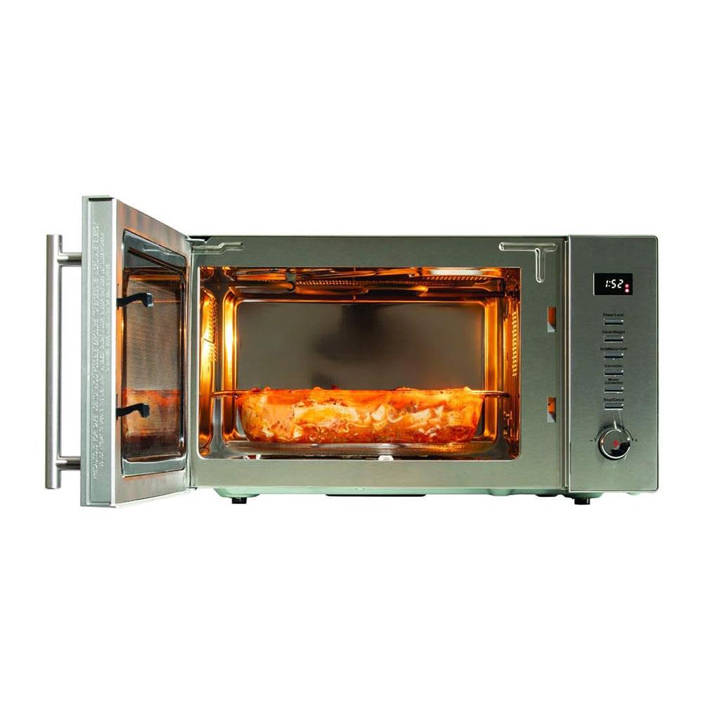 Daewoo Digital Microwave With 1250W Grill & 2200W Convection Oven Stainless Steel 900W 30 Litres - Black/Silver