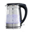 Daewoo Eco Cool Touch Glass Kettle Transparent With Light Up LED 3000W 1.5 Litres - Black