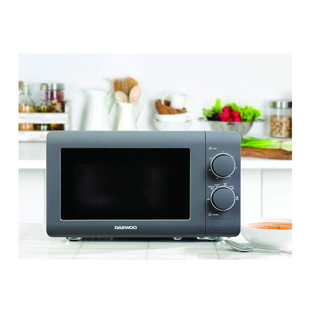 Daewoo Manual Microwave With 5 Power Settings & Defrost Function 30 Min Timer 800W 20 Litres - Grey