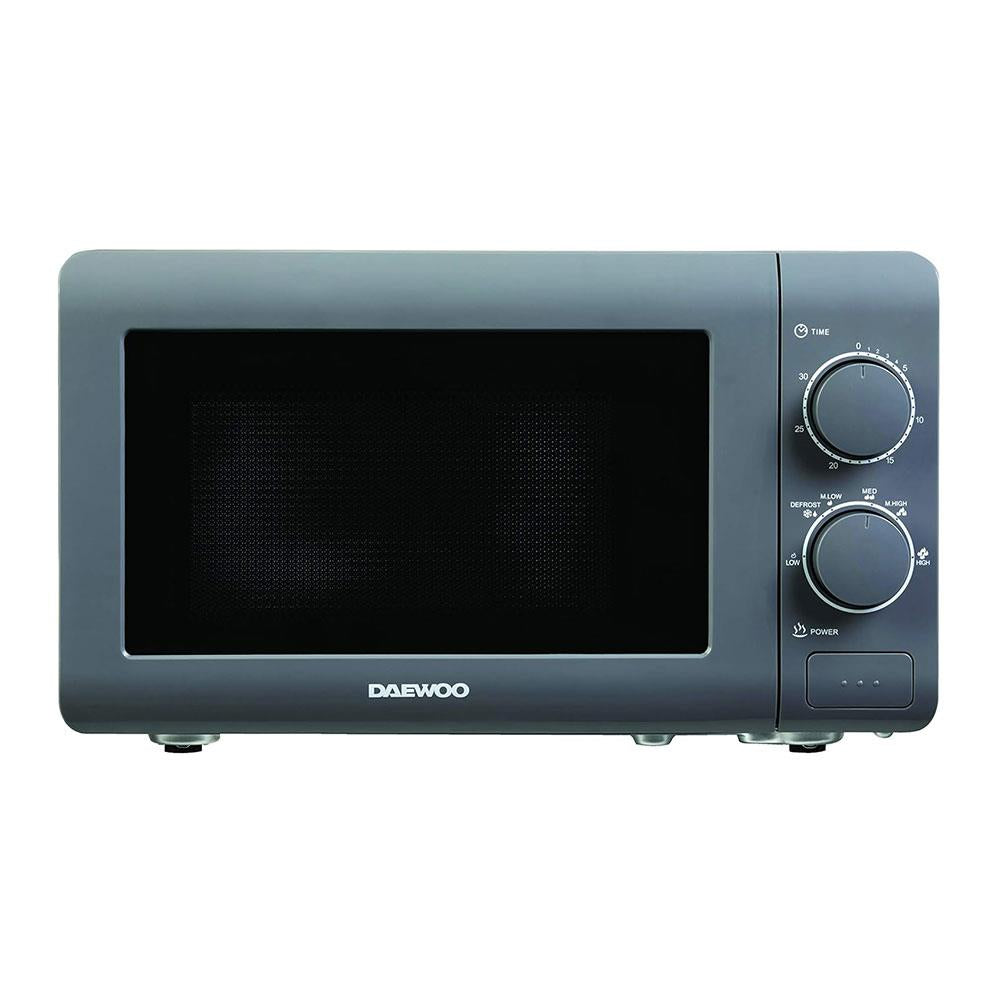 Daewoo Manual Microwave With 5 Power Settings & Defrost Function 30 Min Timer 800W 20 Litres - Grey