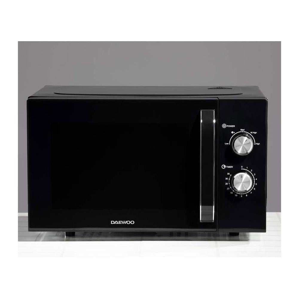 Daewoo Solo Microwave With Auto Defrost Function & 5 Power Settings 800W 23 Litres - Black