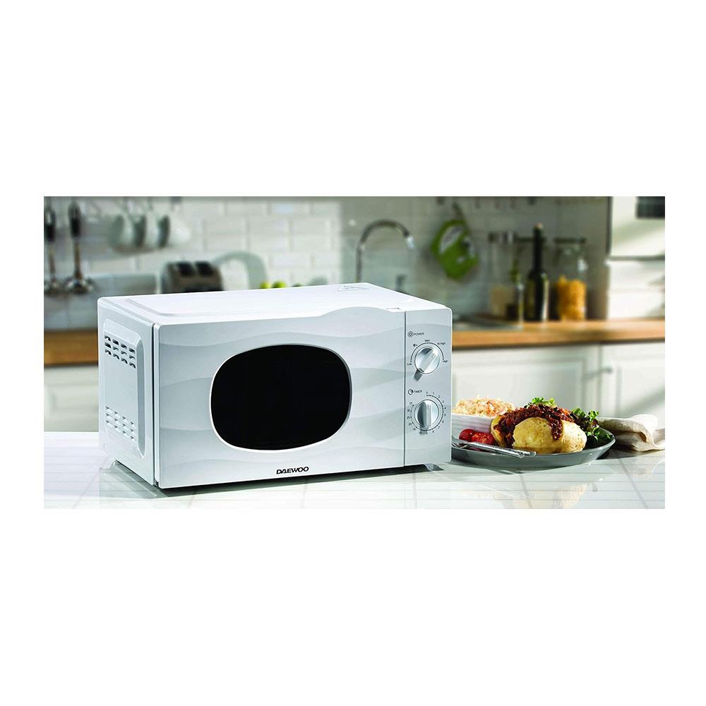 Daewoo Solo Microwave With Auto Defrost Function & 5 Power Settings 700W 20 Litres - White
