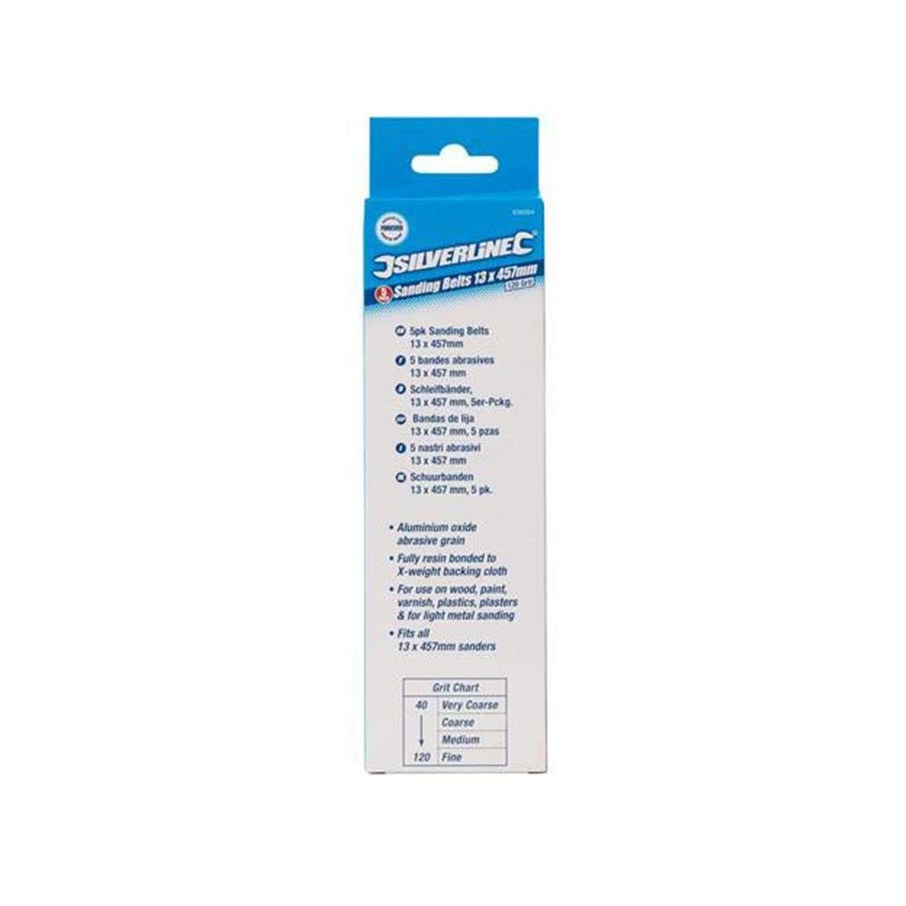 Silverline Sanding Belts 13 x 457mm 120 Grit 5 Piece Pack Secondary image