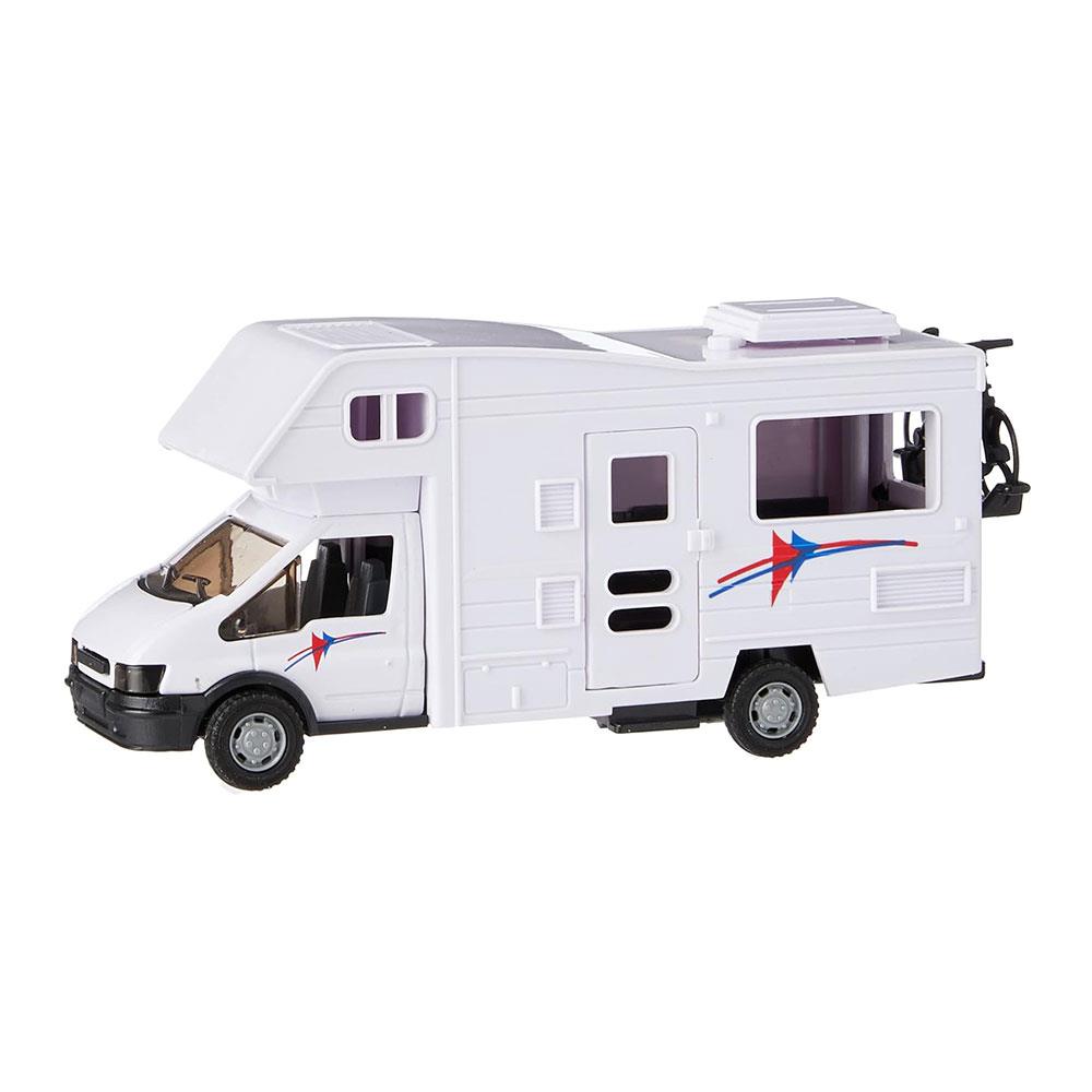 Motor Zone Motorhome 1:48 Scale Diecast Vehicle Toy With Opening Doors - White Main image