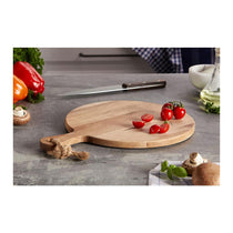 MasterClass Gourmet Prep & Serve Round Oak Paddle Board 30 x 40.5 x 1.5 cm - Brown