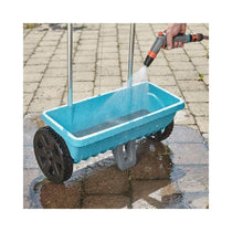 Gardena Spreader L For Delivering Fertiliser Seeds & Salt With Locking Slide 12.5 Litre Capacity - Blue