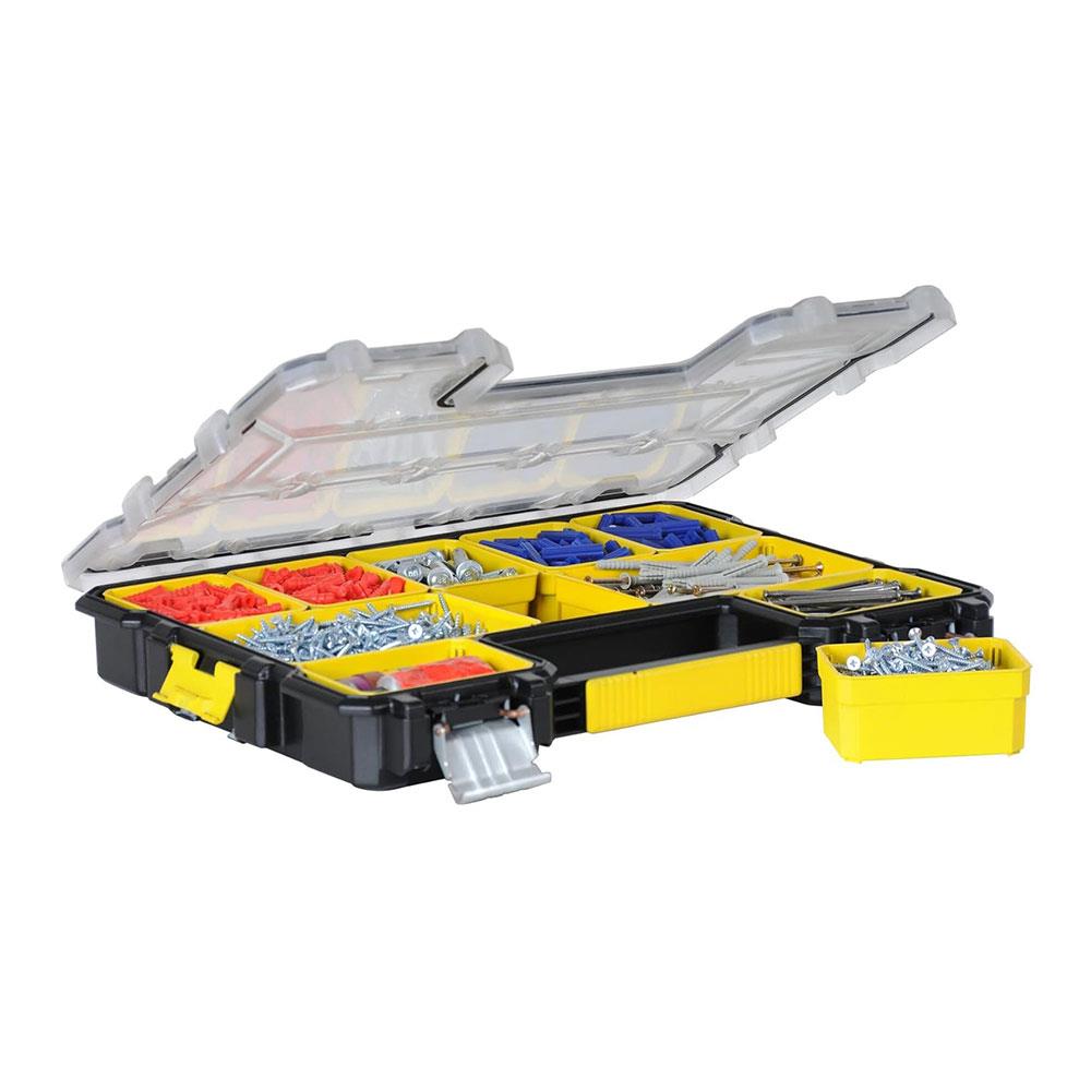 Stanley Fatmax Pro Shallow Stackable Storage Organiser With Metal Latches - Black/Yellow