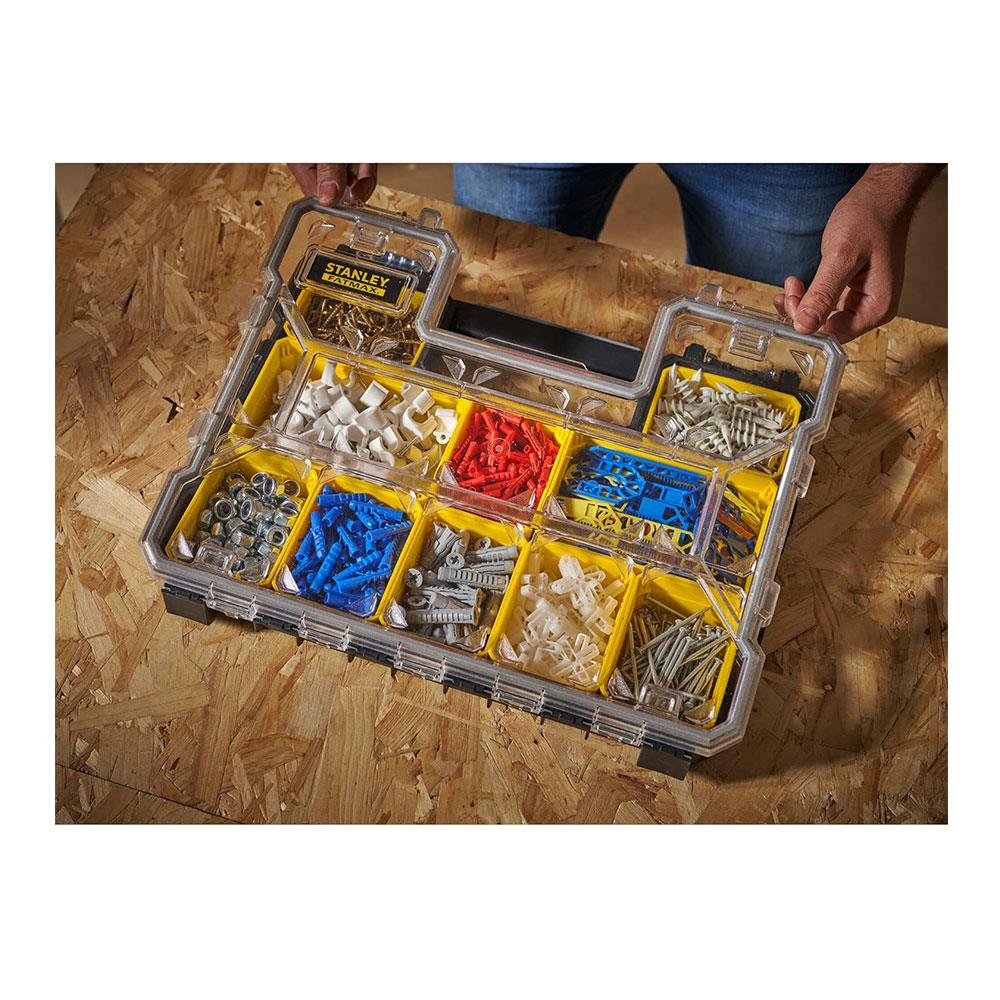 Stanley Fatmax Pro Shallow Stackable Storage Organiser With Metal Latches - Black/Yellow