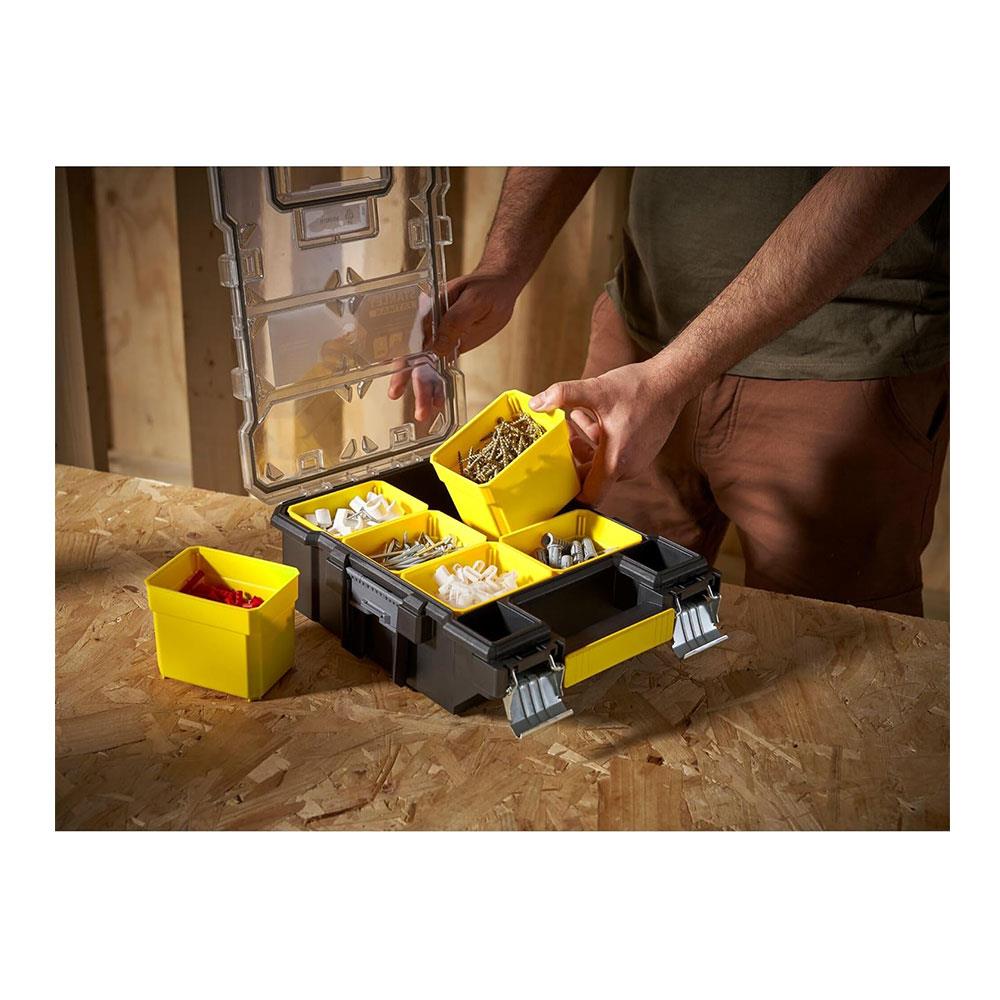 Stanley Fatmax Small Organiser With Metal Latch & 6 Removable Cups - Black/Yellow