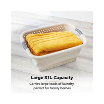 Tower Collapsible Laundry Basket With Pop-Up Design Large 16 Litres Capacity - Latte
