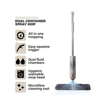 Tower Dual Container Spray Mop & Double-Sided Mop Head - Latte