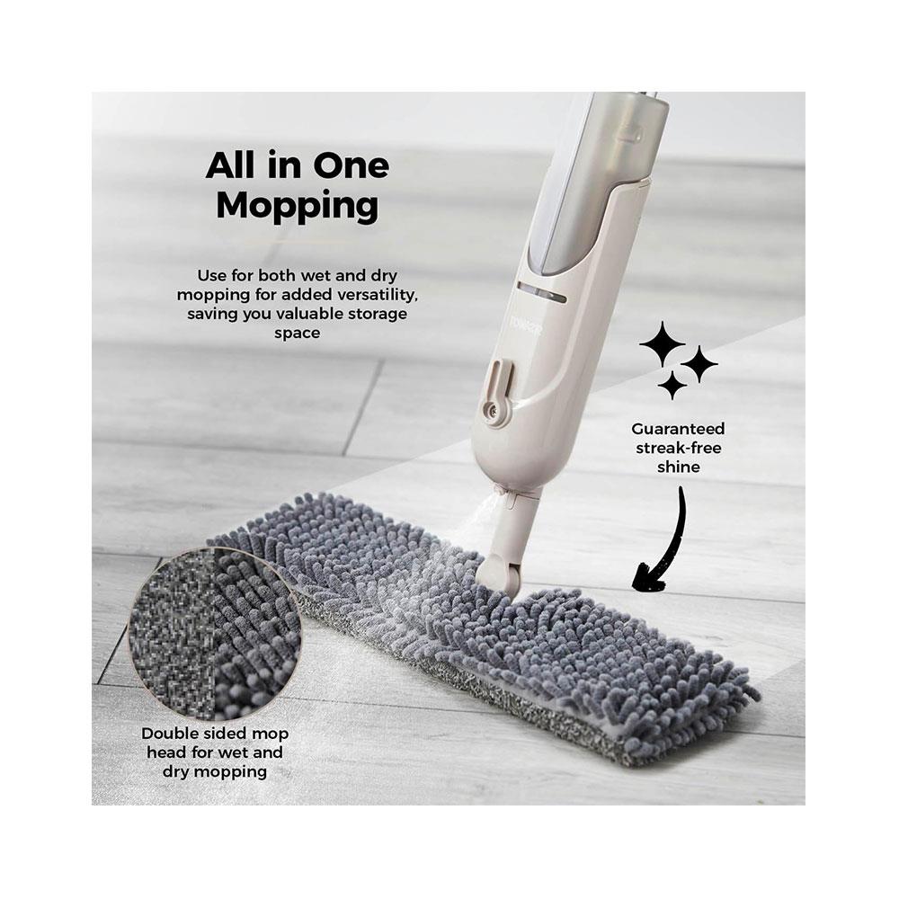 Tower Dual Container Spray Mop & Double-Sided Mop Head - Latte