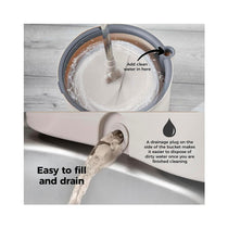 Tower Duo Compact Spin Mop Built-In Turbine 2 Internal Containers - Latte & Grey