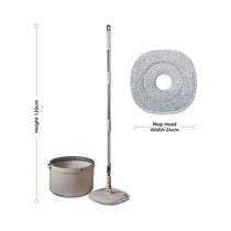 Tower Duo Compact Spin Mop Built-In Turbine 2 Internal Containers - Latte & Grey