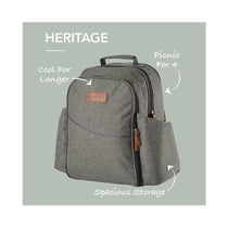 Tower Coast & Country Heritage 4 Person Filled Picnic Backpack With Tableware Set 5 Litres - Green & Tan