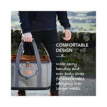Tower Coast & Country Heritage Foldable Picnic Cooler Bag With 2 Cup Holders 38 Litres - Green & Tan