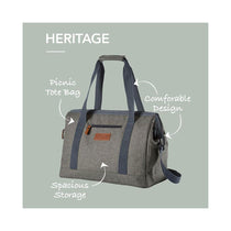 Tower Coast & Country Heritage Picnic Tote Bag With Carry Handles Over-Body Strap 11 Litres - Green & Tan