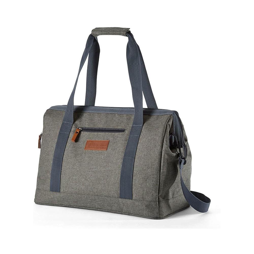 Tower Coast & Country Heritage Picnic Tote Bag With Carry Handles Over-Body Strap 11 Litres - Green & Tan