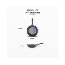 Tower Diamo 28cm Wok With Black Diamond Ceramic Non-Stick Coating Aluminium - Black