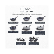 Tower Diamo 28cm Wok With Black Diamond Ceramic Non-Stick Coating Aluminium - Black