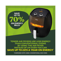 Tower Vortx Vizion Manual Air Fryer With Rapid Air Circulation 1800W 7 Litre - Black